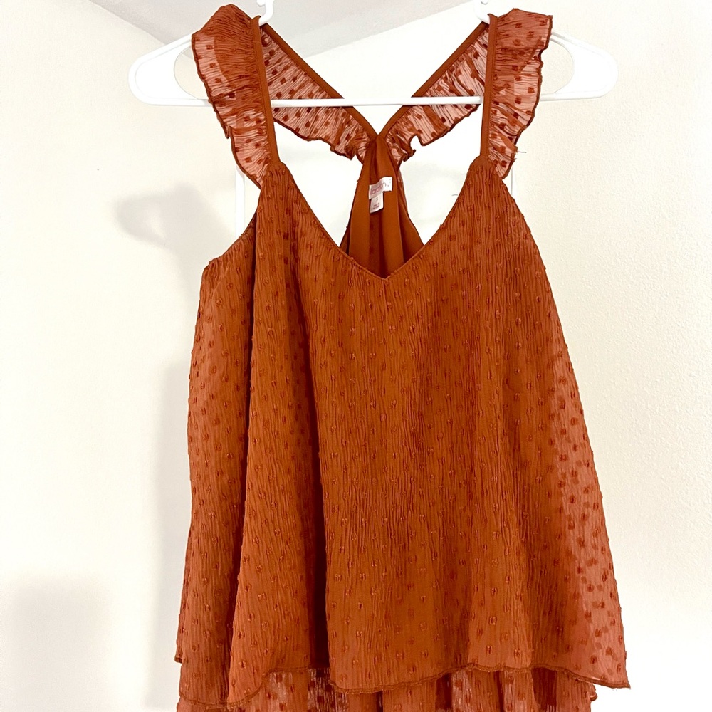 Xhilaration Terracotta Ruffle Camisole